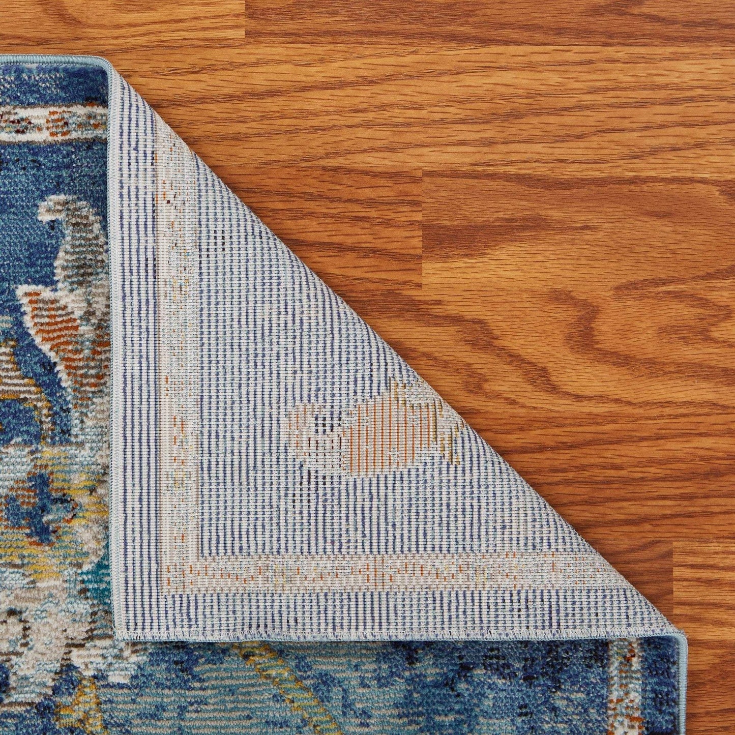 4' X 6' Blue and White Jacobean Pattern Area Rug - Homeroots - Flyclothing LLC