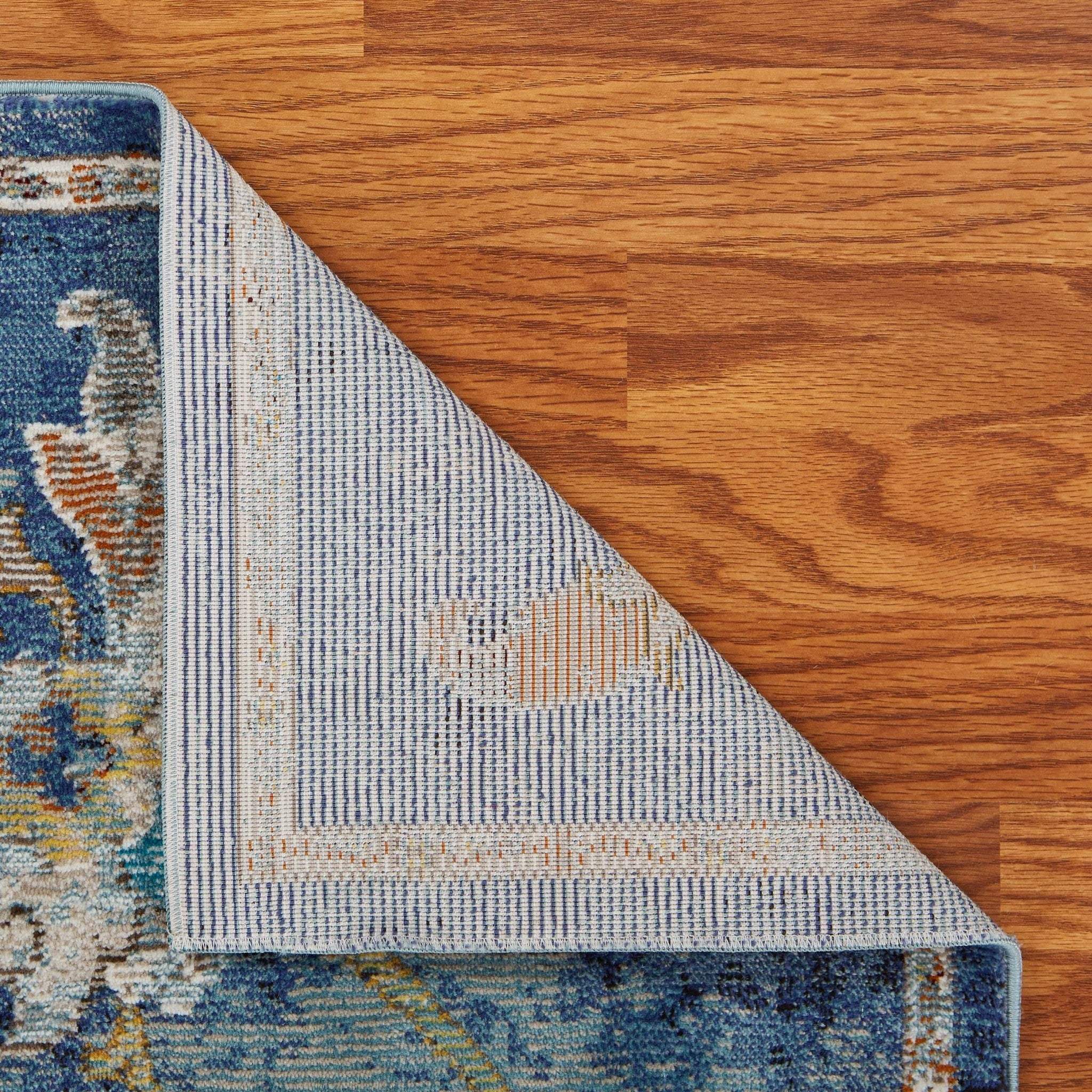 4' X 6' Blue and White Jacobean Pattern Area Rug - Homeroots - Flyclothing LLC