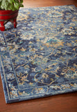 4' X 6' Blue and Gold Jacobean Area Rug - Homeroots - Flyclothing LLC