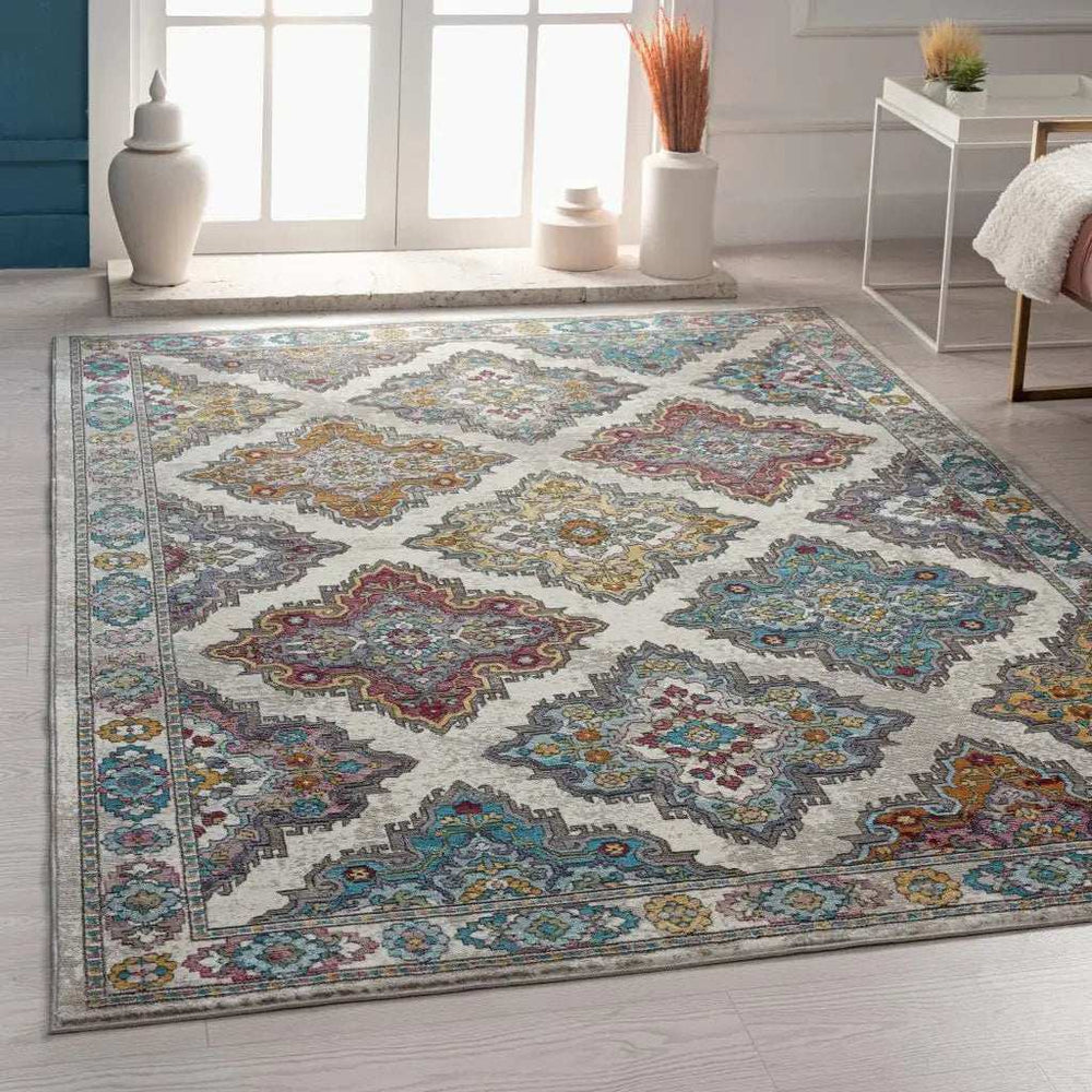 8' X 10' Blue Traditional Floral Motifs Area Rug - Homeroots - Flyclothing LLC