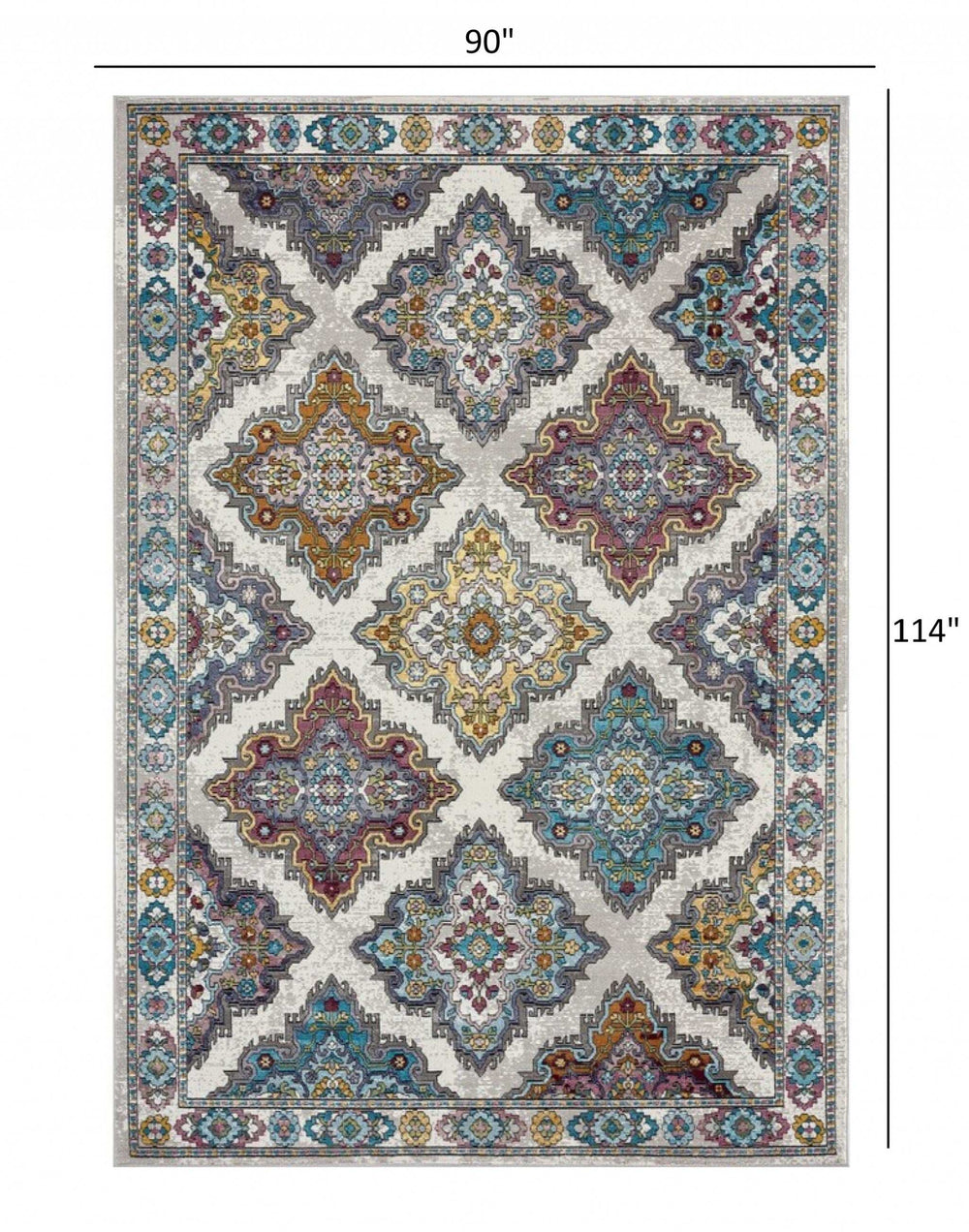 8' X 10' Blue Traditional Floral Motifs Area Rug - Homeroots - Flyclothing LLC