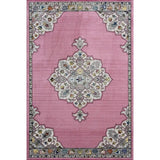 8' X 10' Pink Traditional Medallion Area Rug - Homeroots