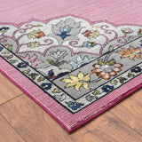 8' X 10' Pink Traditional Medallion Area Rug - Homeroots