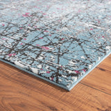 8' X 10' Blue Chaotic Strokes Area Rug - Homeroots