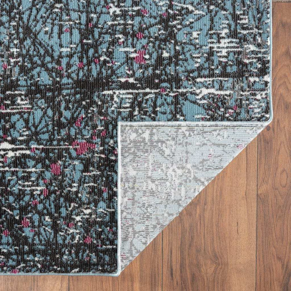 8' X 10' Blue Chaotic Strokes Area Rug - Homeroots - Flyclothing LLC