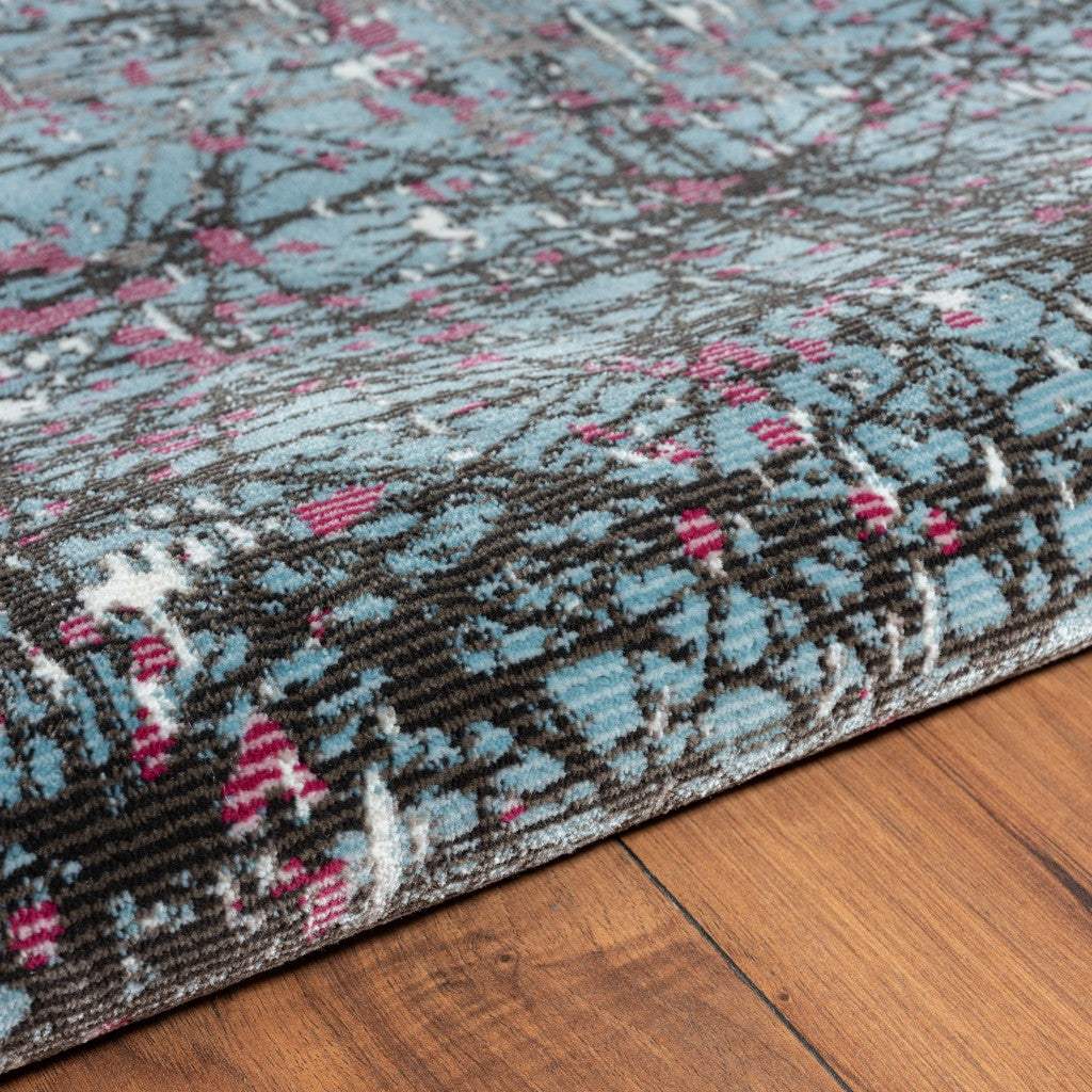 8' X 10' Blue Chaotic Strokes Area Rug - Homeroots - Flyclothing LLC