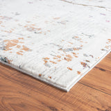 5' X 8' White Abstract Marble Area Rug - Homeroots
