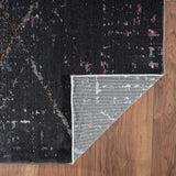 5' X 8' Distressed Black Abstract Area Rug - Homeroots - Flyclothing LLC