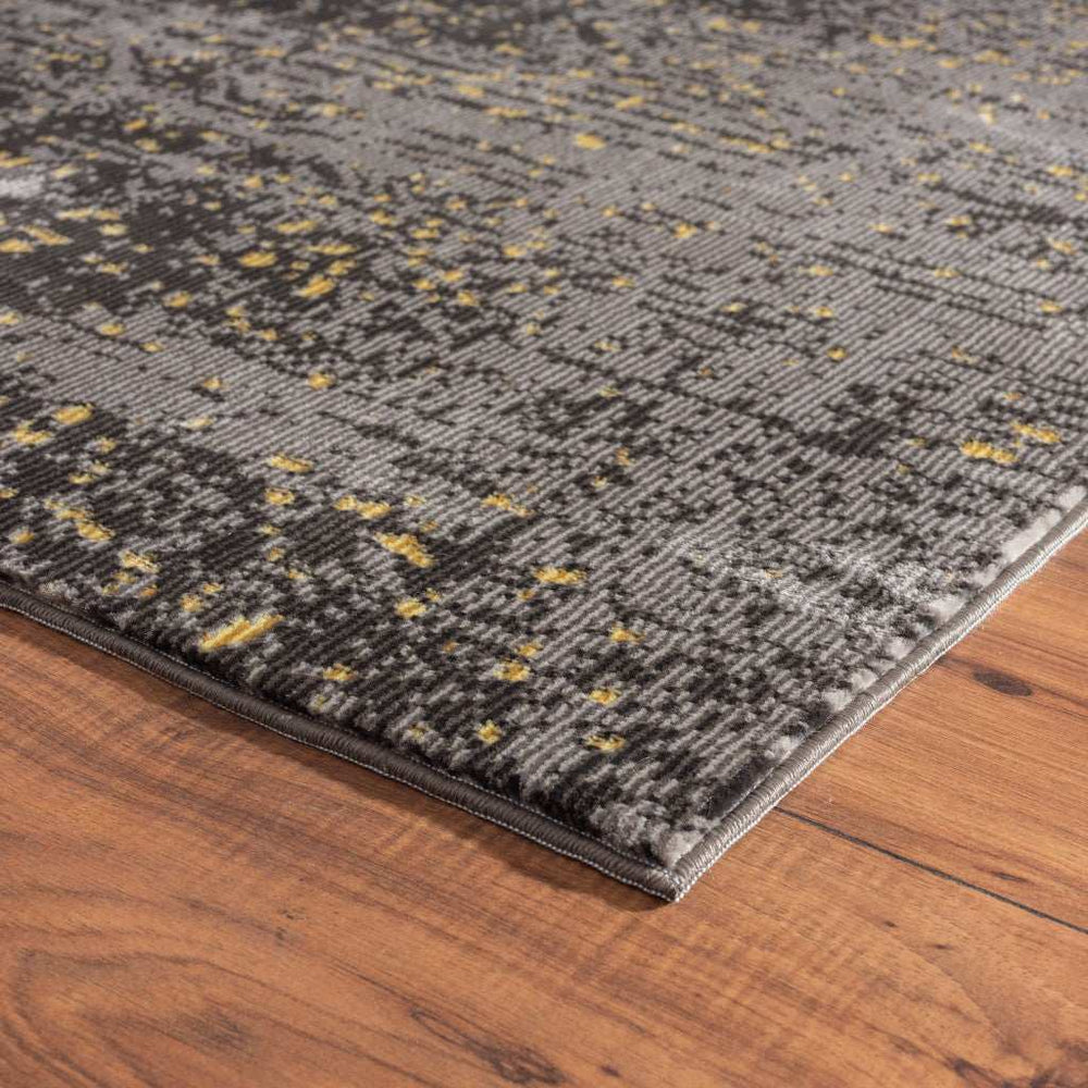 5' X 8' Gray and Yellow Abstract Sprinkle Area Rug - Homeroots - Flyclothing LLC