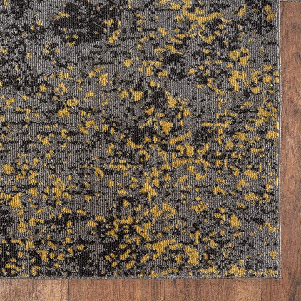 8' X 10' Gray and Yellow Abstract Sprinkle Area Rug - Homeroots - Flyclothing LLC