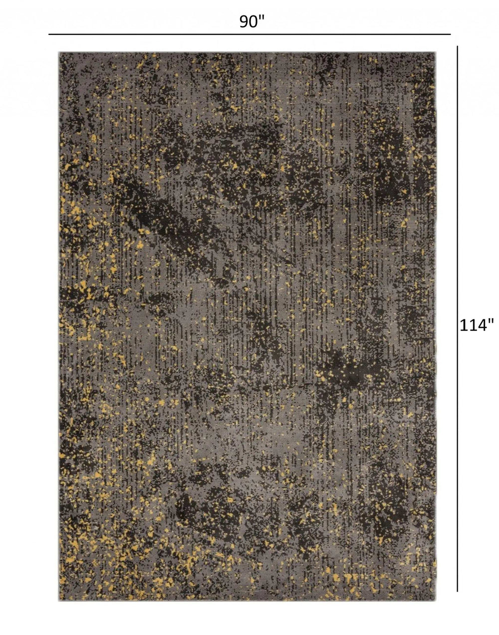 8' X 10' Gray and Yellow Abstract Sprinkle Area Rug - Homeroots - Flyclothing LLC