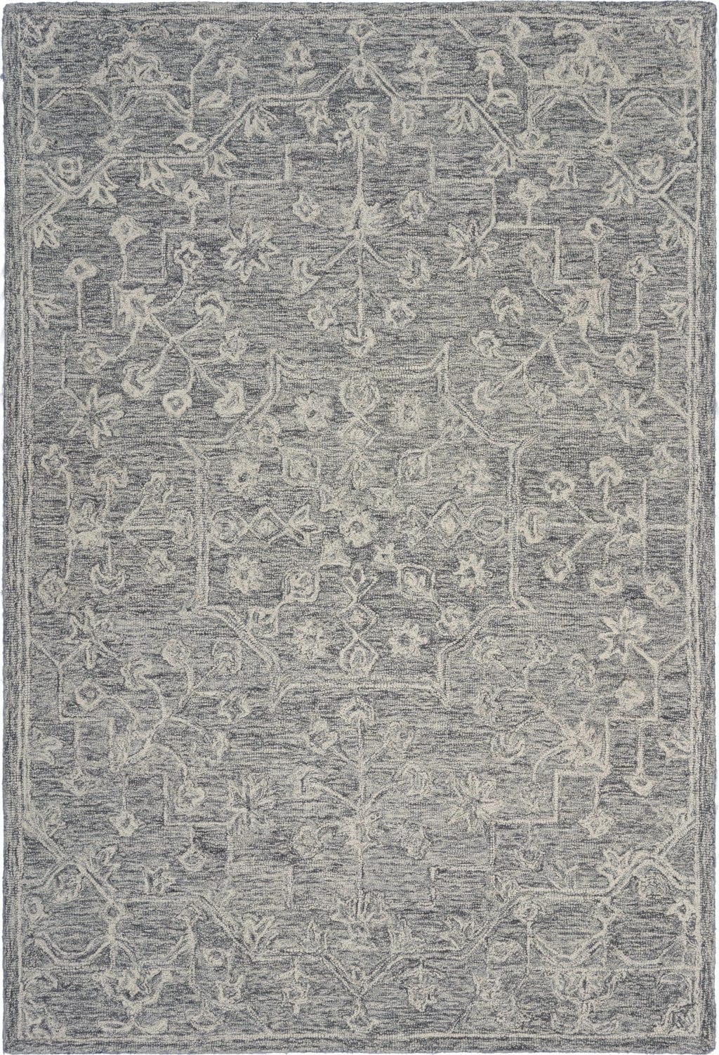 3' x 5' Gray Floral Finesse Area Rug - Homeroots