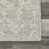 3' x 5' Gray Floral Finesse Area Rug - Homeroots