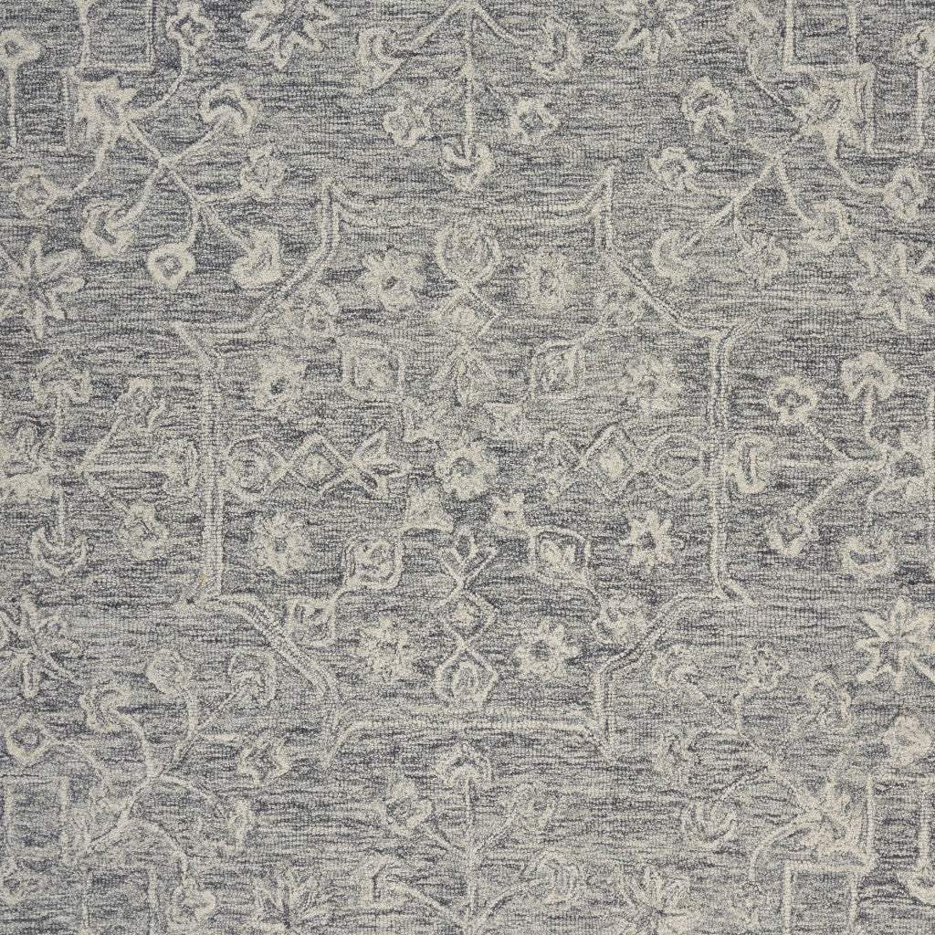 3' x 5' Gray Floral Finesse Area Rug - Homeroots - Flyclothing LLC