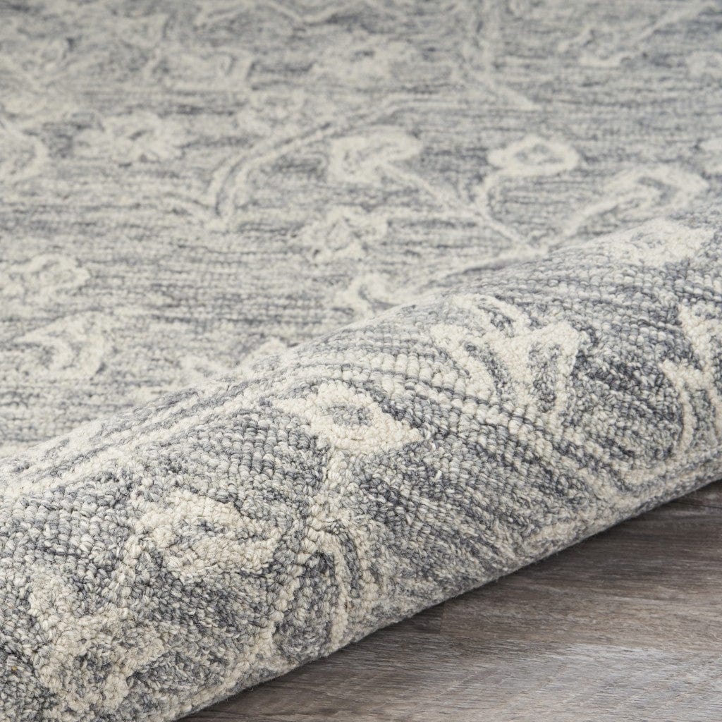 3' x 5' Gray Floral Finesse Area Rug - Homeroots