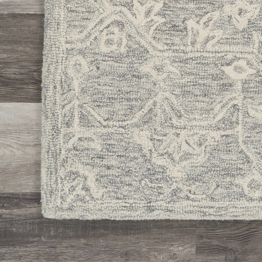 3' x 5' Gray Floral Finesse Area Rug - Homeroots
