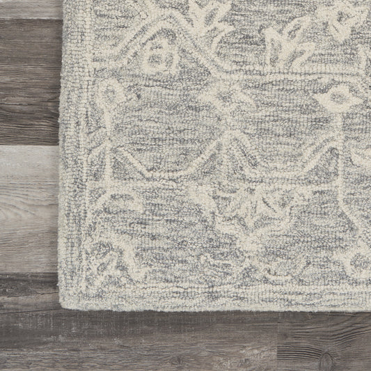 3' x 5' Gray Floral Finesse Area Rug