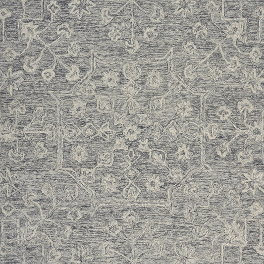 5' X 7' Gray Floral Finesse Area Rug