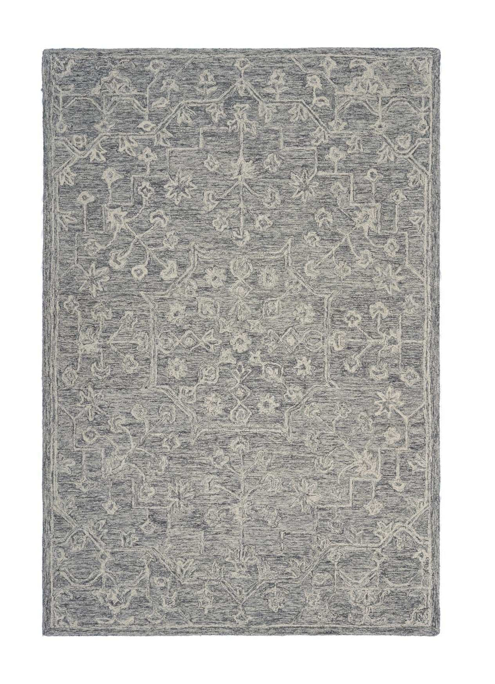 5' X 7' Gray Floral Finesse Area Rug - Homeroots - Flyclothing LLC