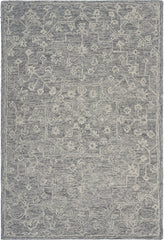 7' x 9' Gray Floral Finesse Area Rug