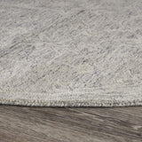 8’ Round Gray Floral Finesse Area Rug - Homeroots - Flyclothing LLC