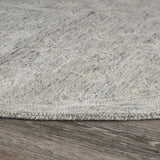 8’ Round Gray Floral Finesse Area Rug - Homeroots