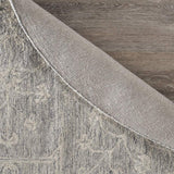 8’ Round Gray Floral Finesse Area Rug - Homeroots - Flyclothing LLC