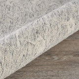 8’ Round Gray Floral Finesse Area Rug - Homeroots - Flyclothing LLC