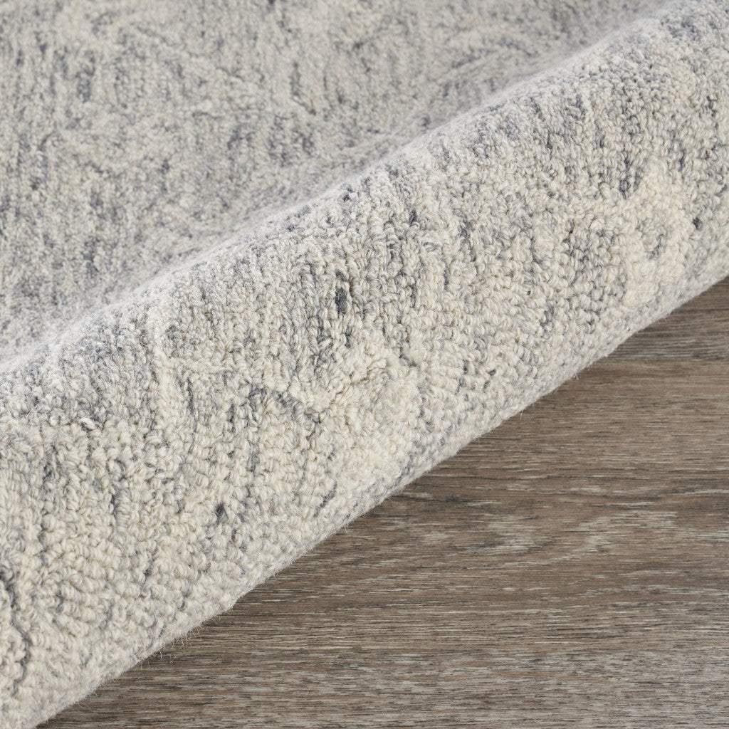 8’ Round Gray Floral Finesse Area Rug - Homeroots - Flyclothing LLC