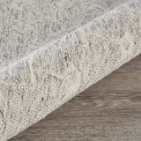 8’ Round Gray Floral Finesse Area Rug - Homeroots - Flyclothing LLC