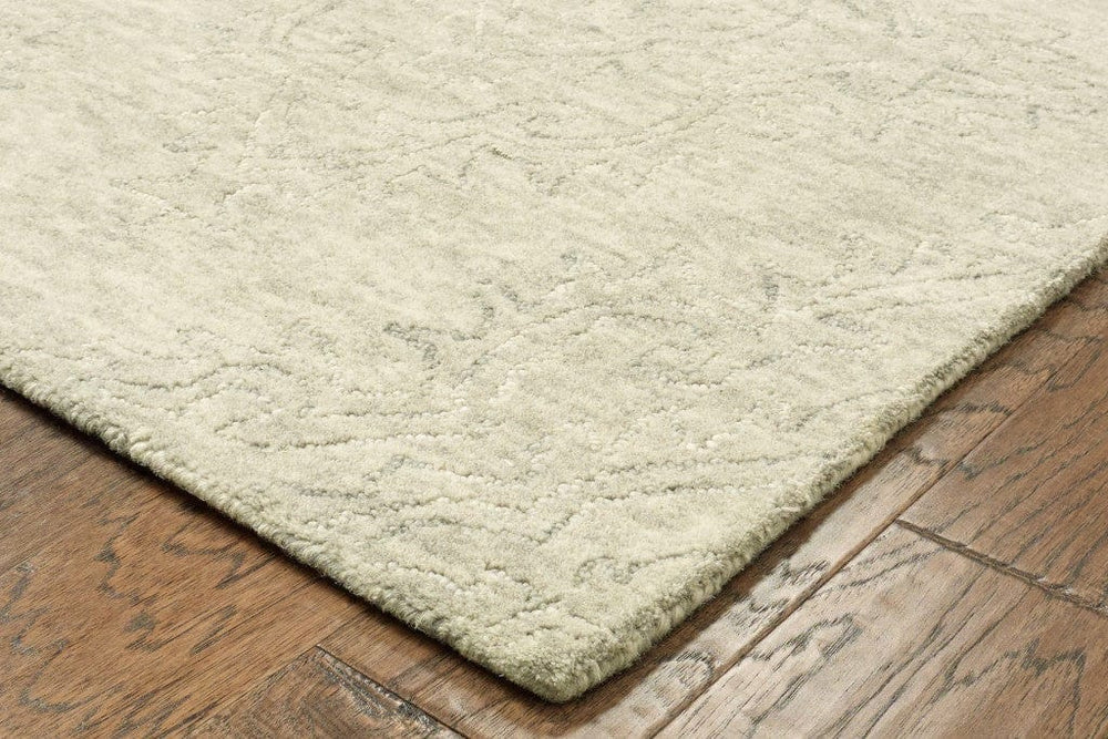 9' X 12' Light Green Floral Paradise Area Rug - Homeroots