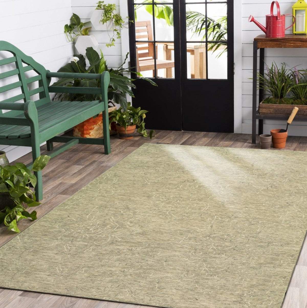 9' X 12' Light Green Floral Paradise Area Rug - Homeroots - Flyclothing LLC