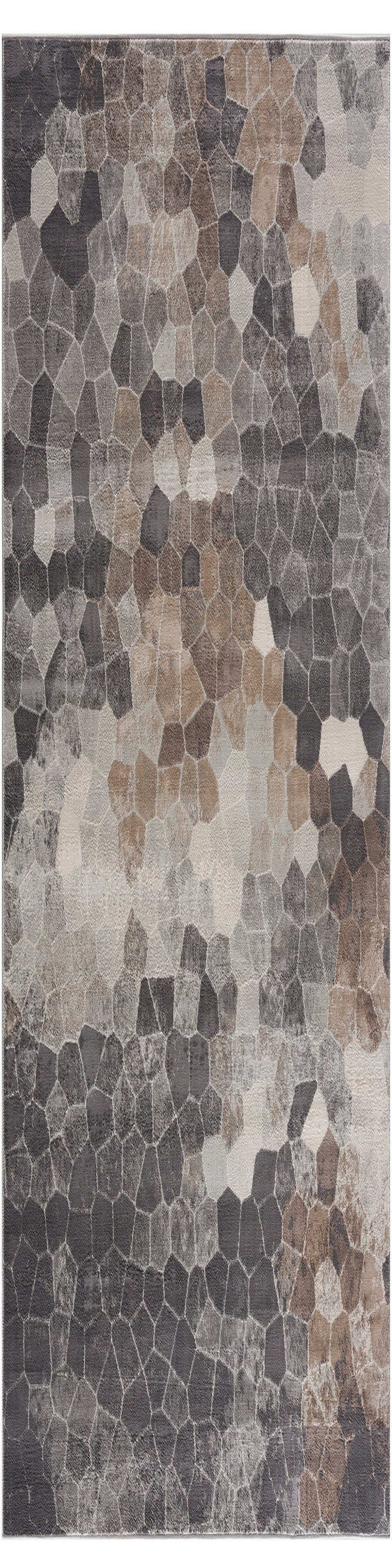 2' X 8' Beige Cobblestone Pattern Runner Rug - Homeroots - Flyclothing LLC