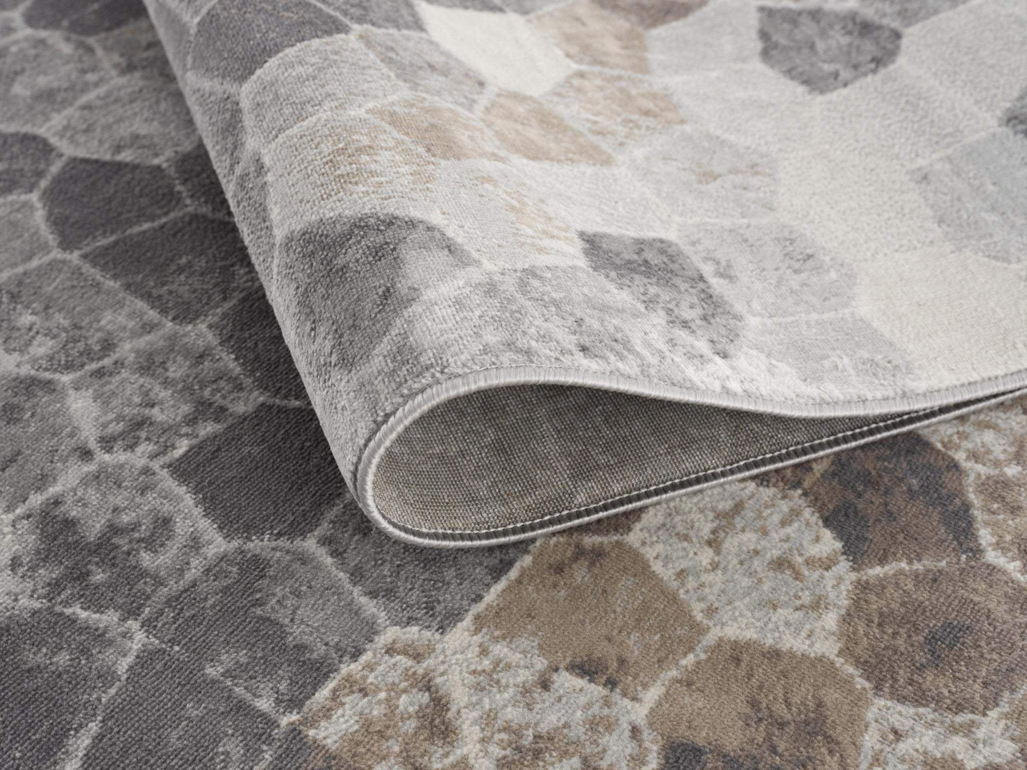 4' X 6' Beige Cobblestone Pattern Area Rug - Homeroots - Flyclothing LLC