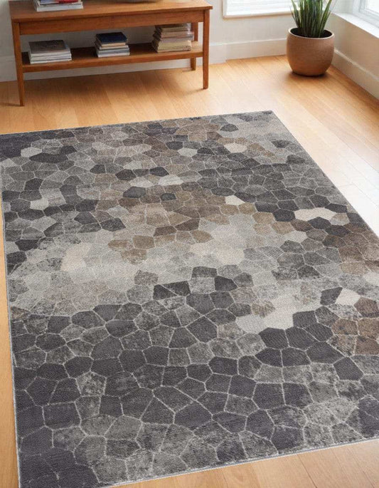 4' X 6' Beige Cobblestone Pattern Area Rug - Homeroots - Flyclothing LLC