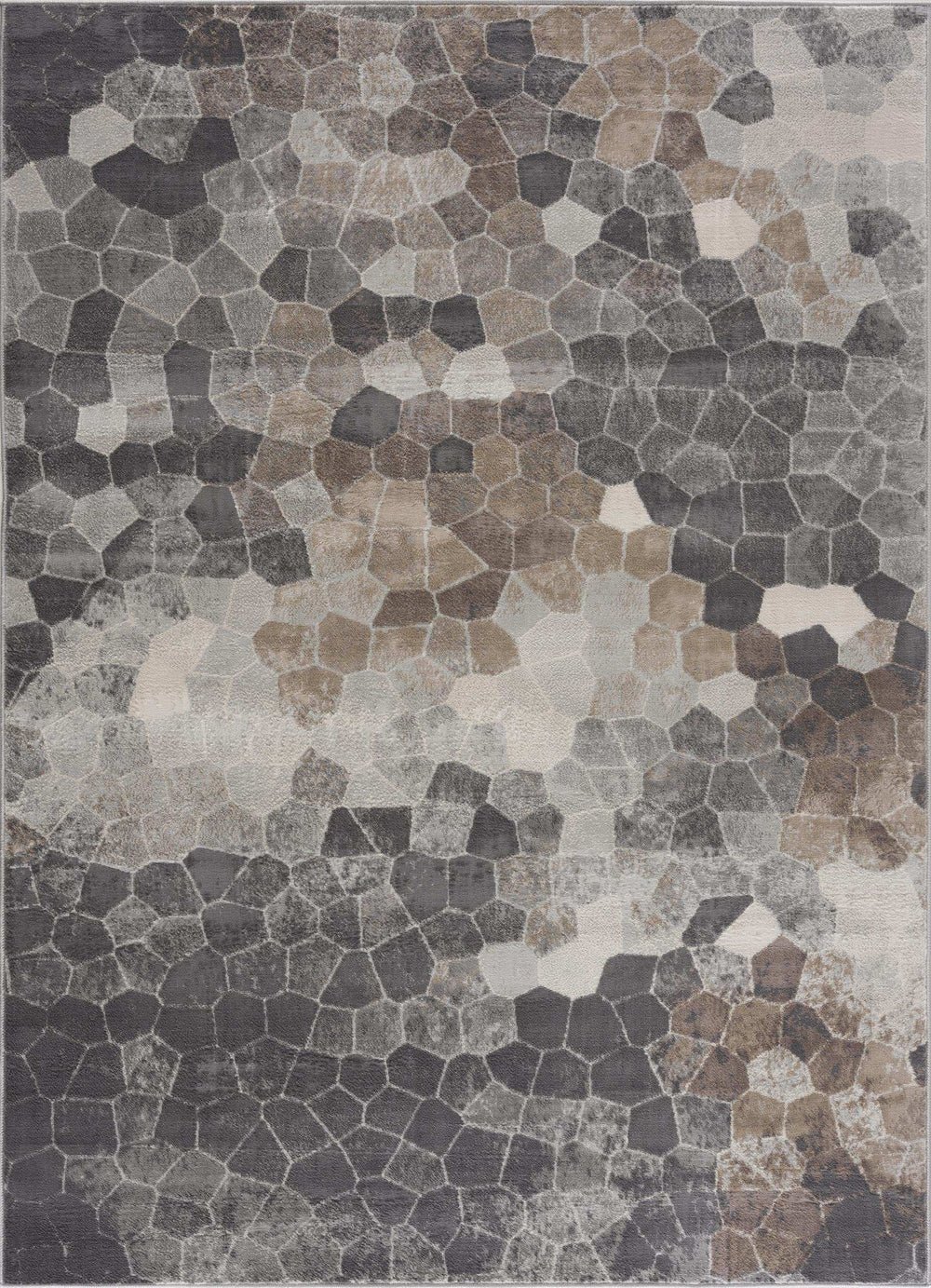 5' X 8' Beige Cobblestone Pattern Area Rug - Homeroots - Flyclothing LLC