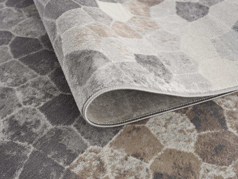 5' X 8' Beige Cobblestone Pattern Area Rug - Homeroots - Flyclothing LLC