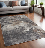 5' X 8' Beige Cobblestone Pattern Area Rug