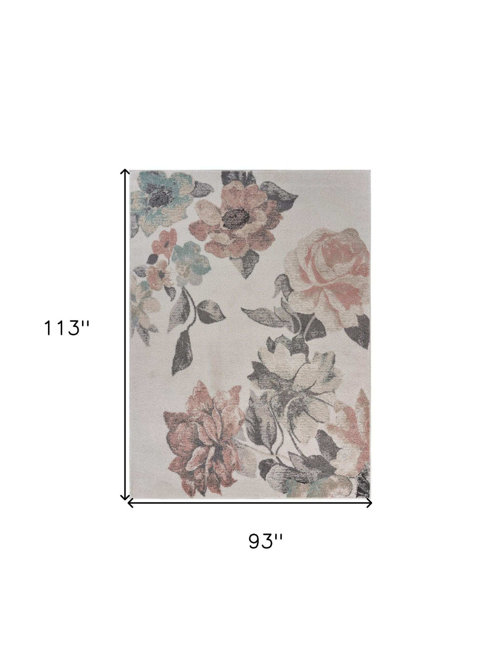 8' X 10' Pink and Ivory Area Rug - Homeroots - Flyclothing LLC