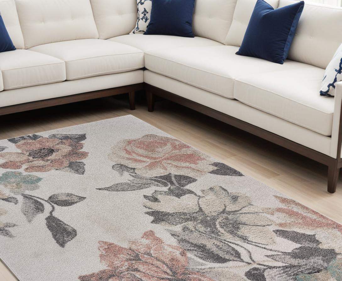 8' X 10' Pink and Ivory Area Rug - Homeroots - Flyclothing LLC