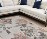 8' X 10' Pink and Ivory Area Rug - Homeroots
