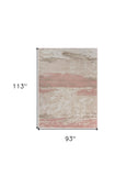 8' X 10' Ivory Beige and Blush Abstract Area Rug - Homeroots