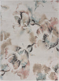 8' X 10' Ivory Soft Floral Artwork Area Rug - Homeroots