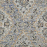 5' X 8' Blue and Tan Traditional Area Rug - Homeroots - Flyclothing LLC