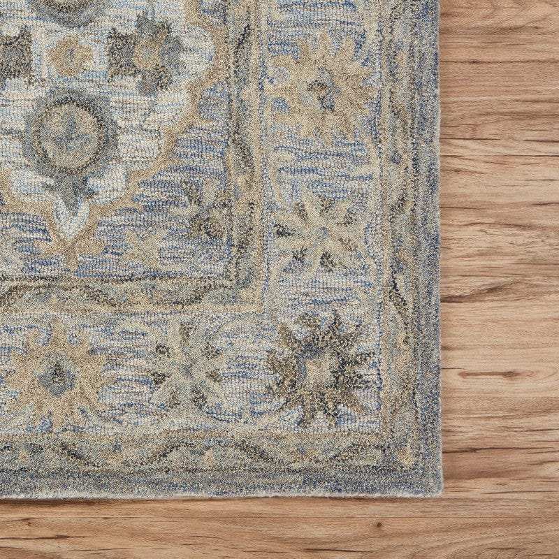 8' X 10' Blue and Tan Traditional Area Rug - Homeroots - Flyclothing LLC