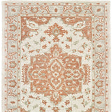 9' X 12' Orange and Ivory Medallion Area Rug - Homeroots