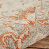 9' X 12' Orange and Ivory Medallion Area Rug - Homeroots