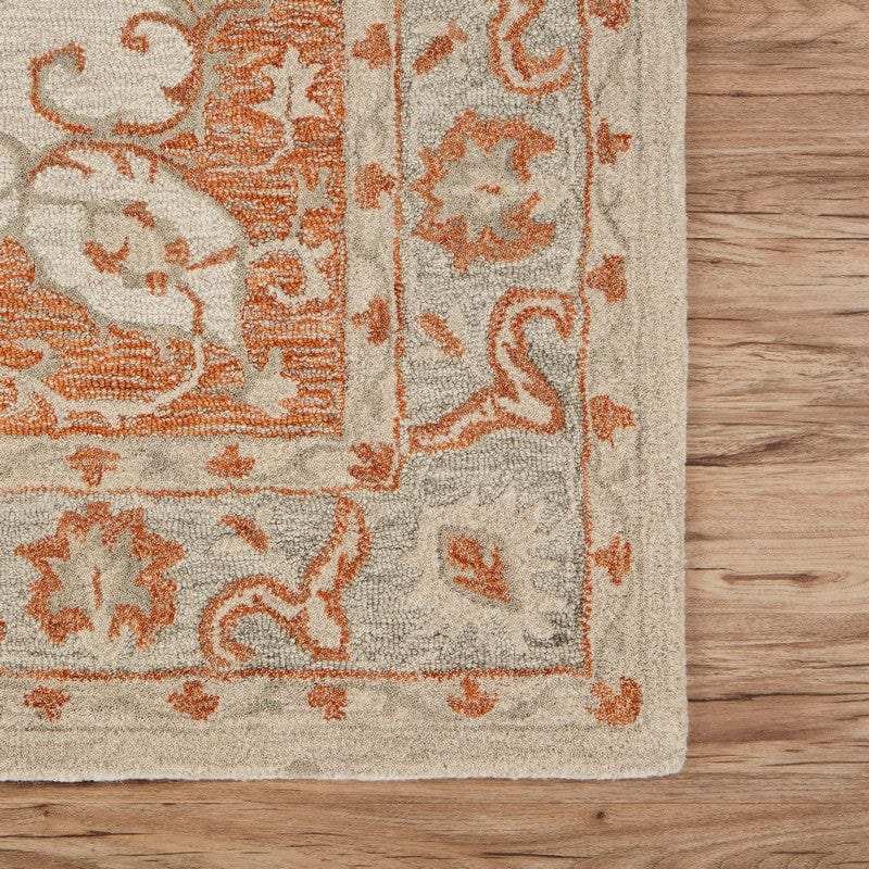 9' X 12' Orange and Ivory Medallion Area Rug - Homeroots - Flyclothing LLC
