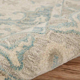 5' X 8' Turquoise and Cream Medallion Area Rug - Homeroots - Flyclothing LLC