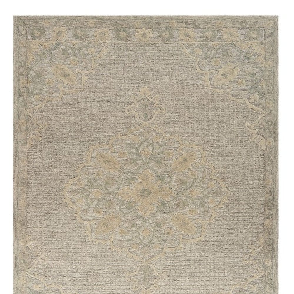 9' X 12' Beige Distressed Floral Area Rug - Homeroots
